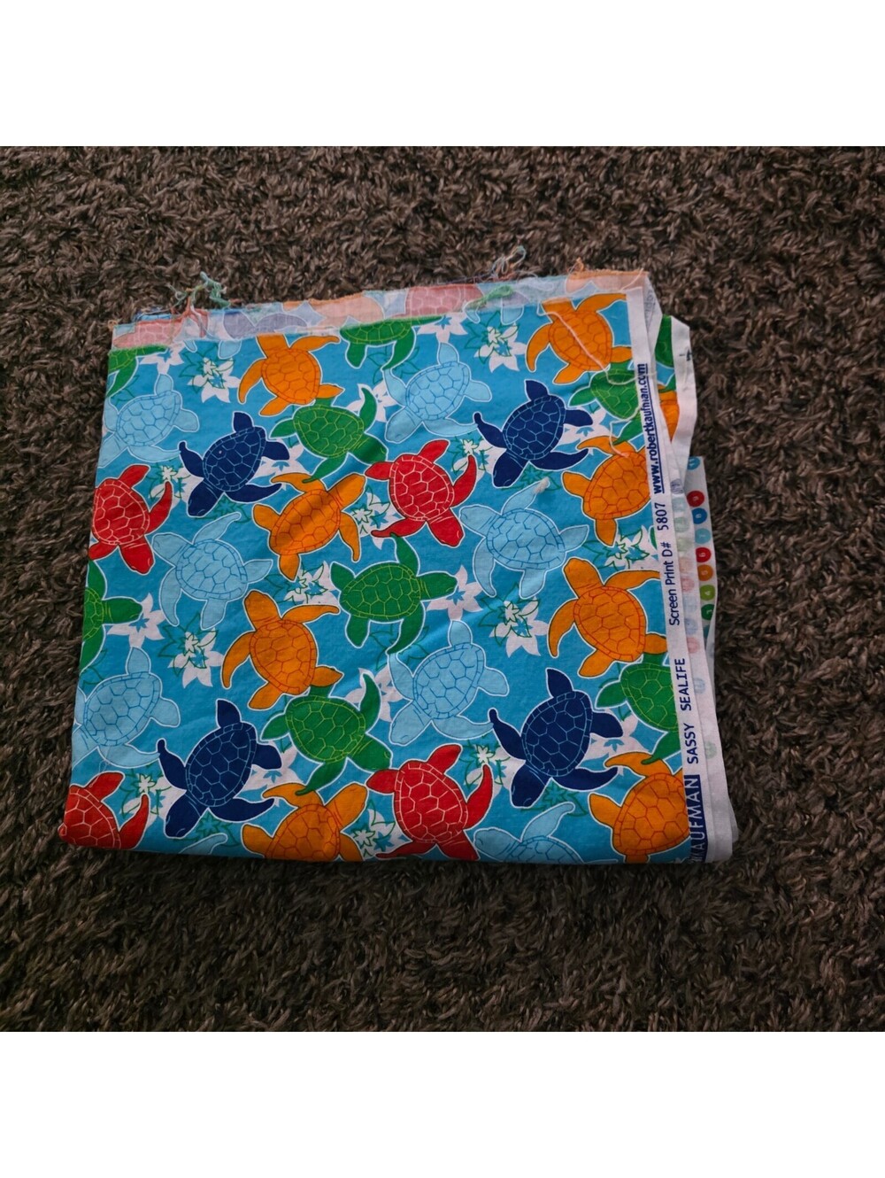 Robert Kaufman Sassy Sealife Sea Turtle Fabric- 2 yards